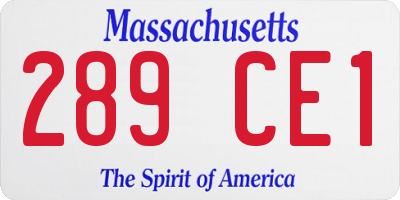 MA license plate 289CE1