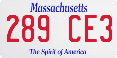 MA license plate 289CE3