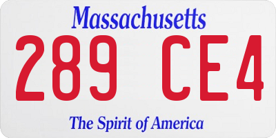 MA license plate 289CE4