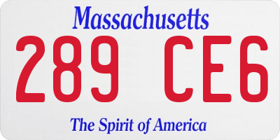MA license plate 289CE6