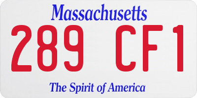 MA license plate 289CF1