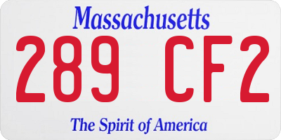 MA license plate 289CF2