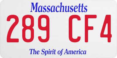 MA license plate 289CF4