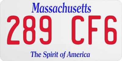 MA license plate 289CF6