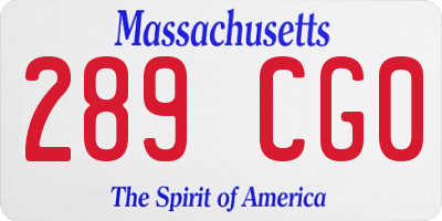 MA license plate 289CG0