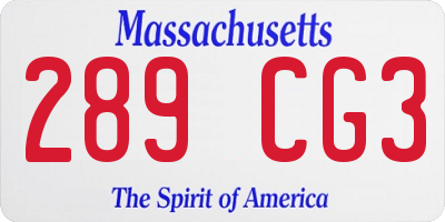 MA license plate 289CG3