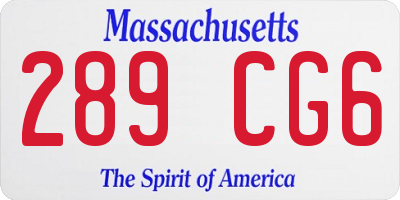 MA license plate 289CG6