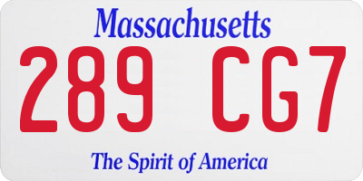 MA license plate 289CG7