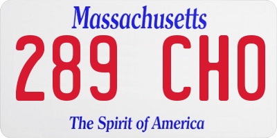 MA license plate 289CH0
