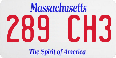 MA license plate 289CH3