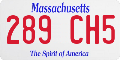 MA license plate 289CH5