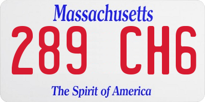 MA license plate 289CH6