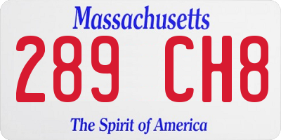 MA license plate 289CH8