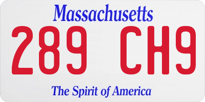 MA license plate 289CH9
