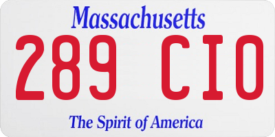 MA license plate 289CI0