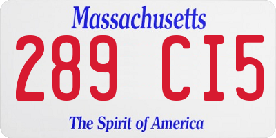 MA license plate 289CI5