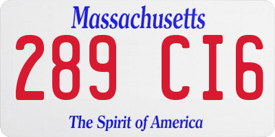 MA license plate 289CI6