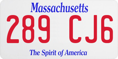 MA license plate 289CJ6