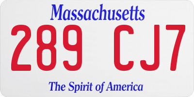 MA license plate 289CJ7
