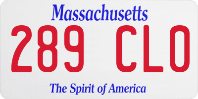 MA license plate 289CL0