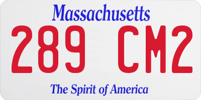 MA license plate 289CM2