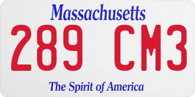 MA license plate 289CM3