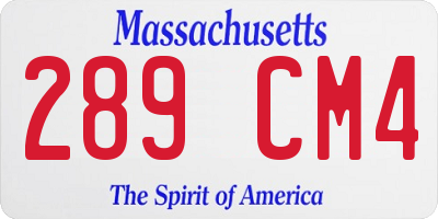 MA license plate 289CM4