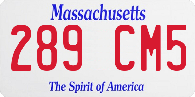 MA license plate 289CM5