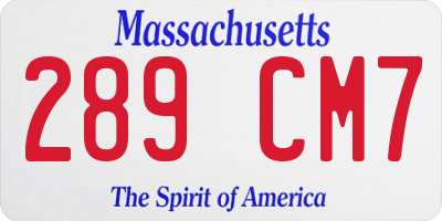MA license plate 289CM7