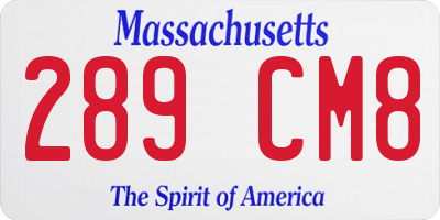MA license plate 289CM8