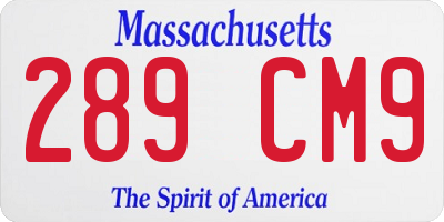 MA license plate 289CM9