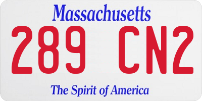 MA license plate 289CN2