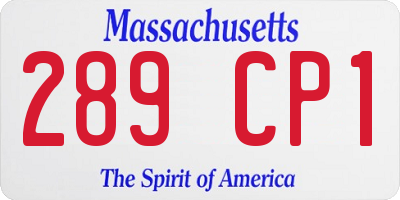 MA license plate 289CP1