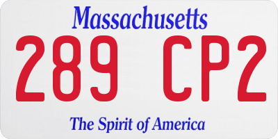 MA license plate 289CP2