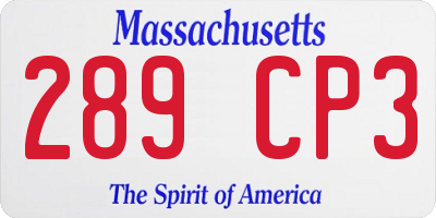 MA license plate 289CP3