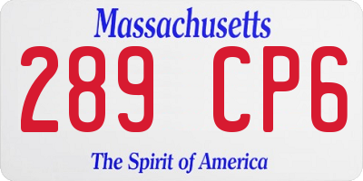 MA license plate 289CP6