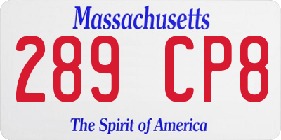 MA license plate 289CP8