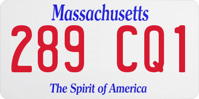 MA license plate 289CQ1