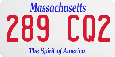 MA license plate 289CQ2