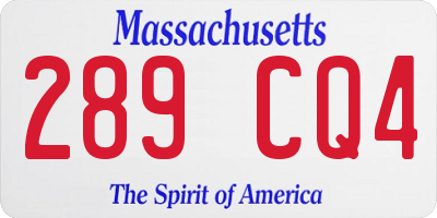 MA license plate 289CQ4
