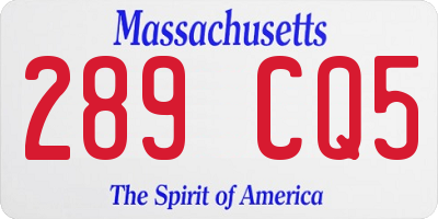 MA license plate 289CQ5