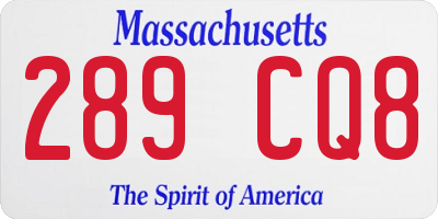 MA license plate 289CQ8