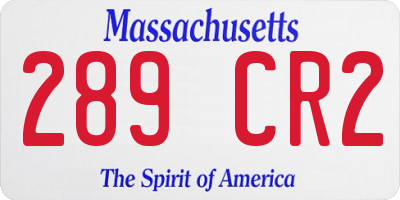 MA license plate 289CR2