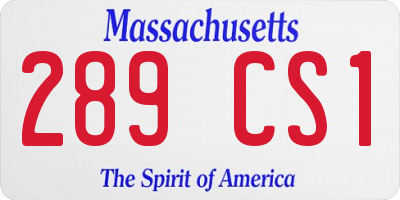 MA license plate 289CS1