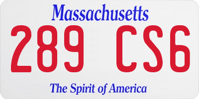MA license plate 289CS6