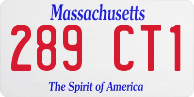 MA license plate 289CT1