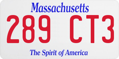 MA license plate 289CT3