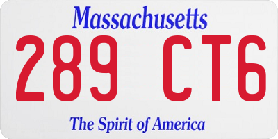 MA license plate 289CT6