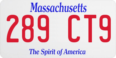 MA license plate 289CT9