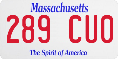 MA license plate 289CU0